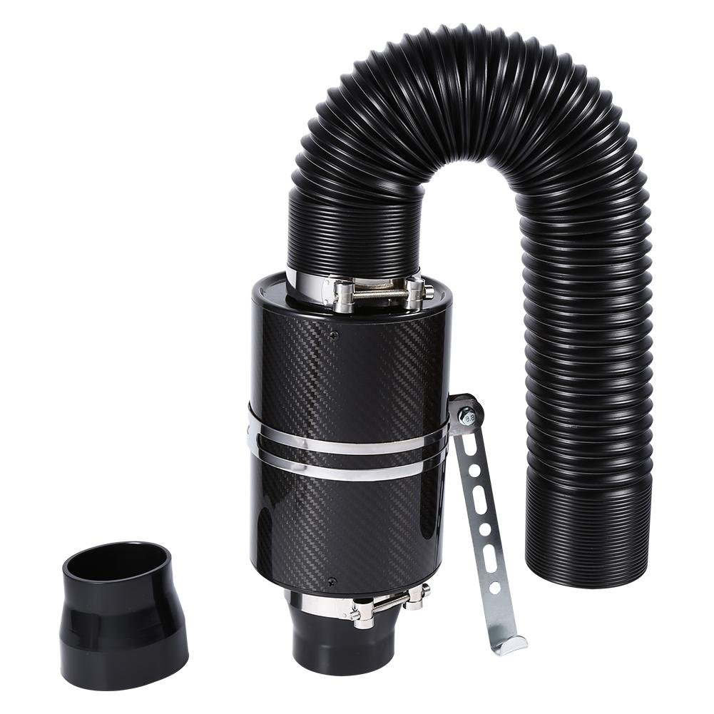 KIMISS 76mm 3" Wlot Powietrza dla Uniwersalny Z Wężem Dolotowym, Filtr Powietrza z Włókna Węglowego, System Zimnego Powietrza