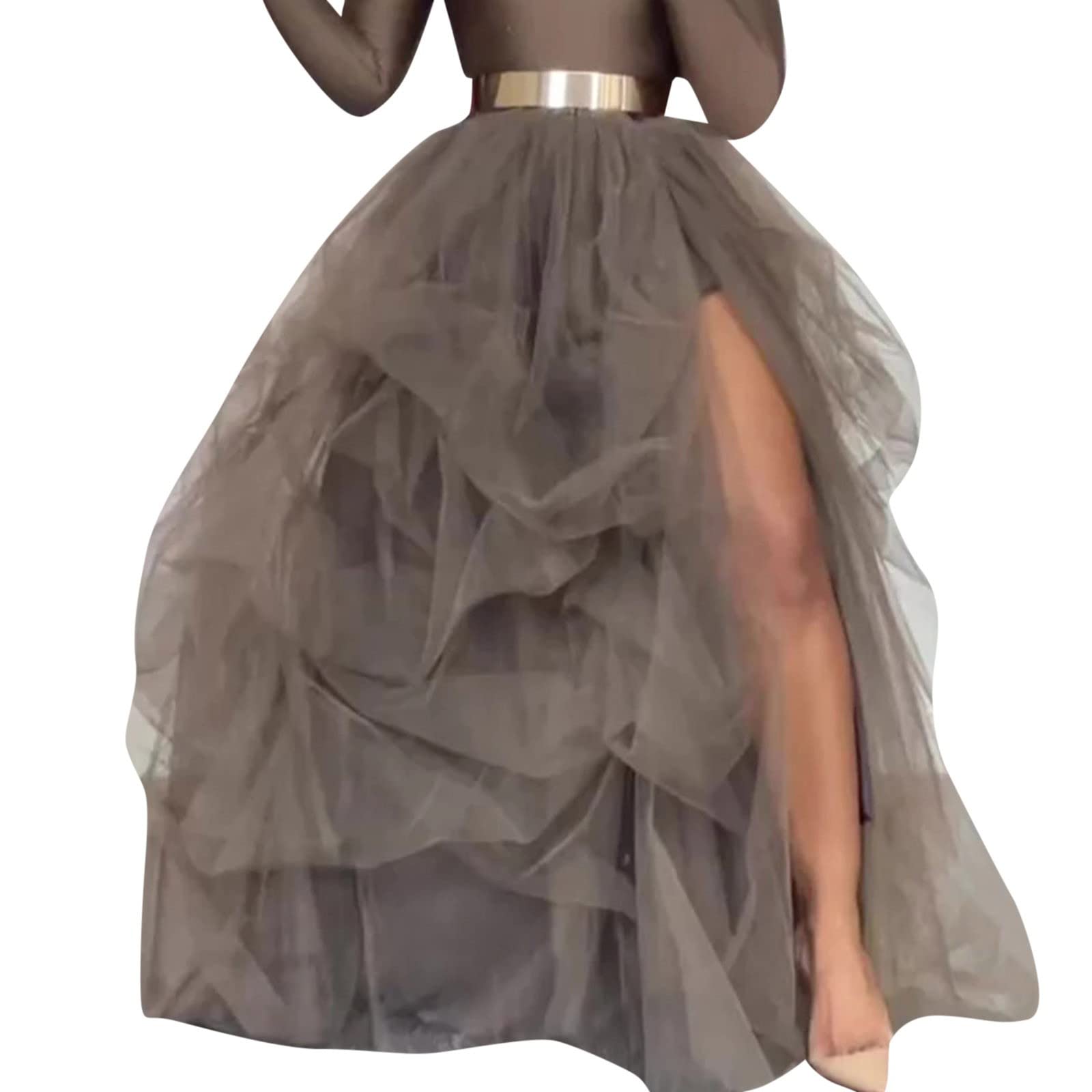 Tüllrock Damen Hohe Taille Elastischer Gürtel Lässiger Poncho Damenrock Blasenrock Rock Weiß Ballettkleidung Gelber Lang Federrock Unterrock Kurz Weißer Gelb Blauer Spitzenrock Schwarzer
