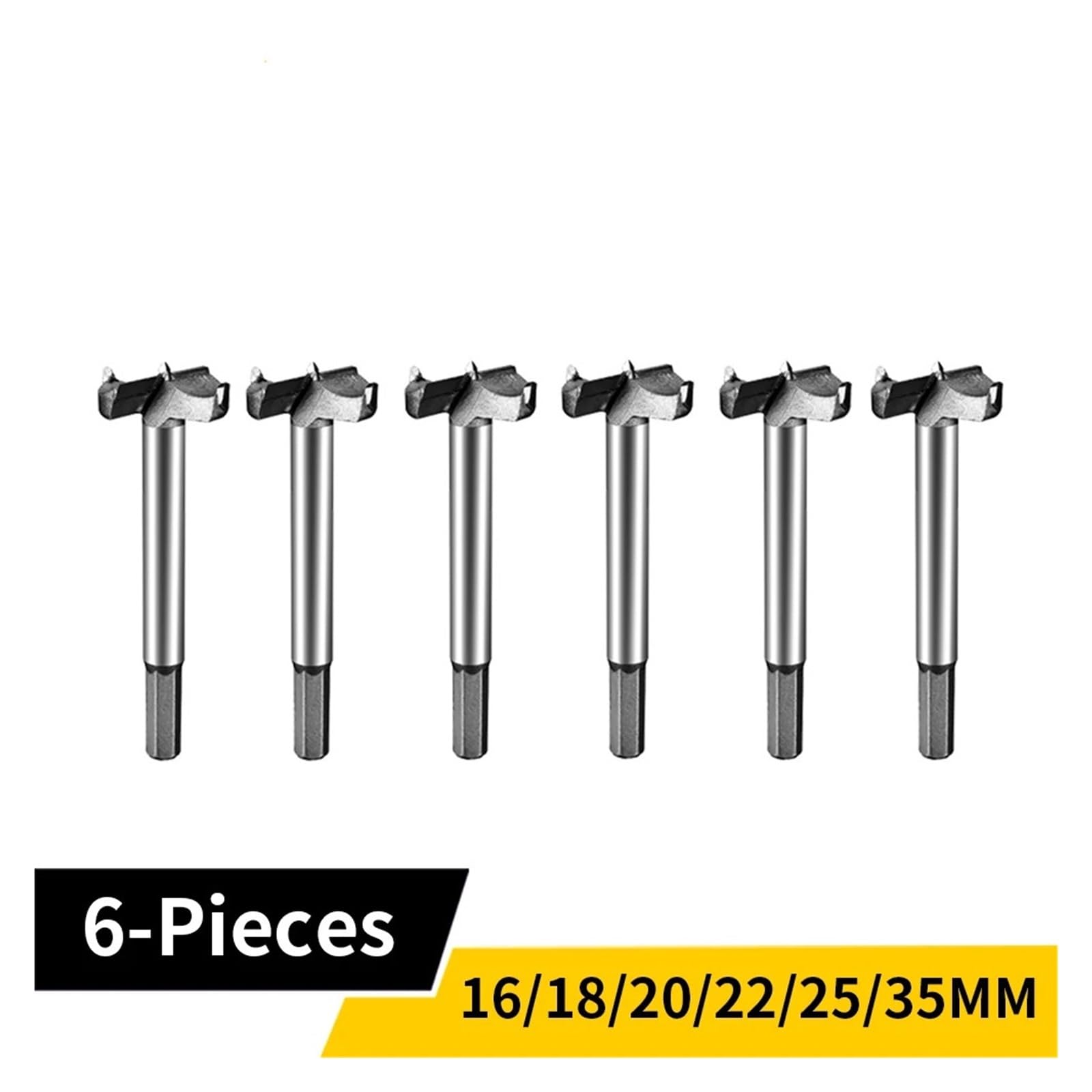 6 Pezzi 16-35 Mm Autocentrante A Tazza Fresa In Acciaio Al Carbonio Carburo Di Tungsteno Punte Da Trapano For Legno Utensili For La Lavorazione Del Legno