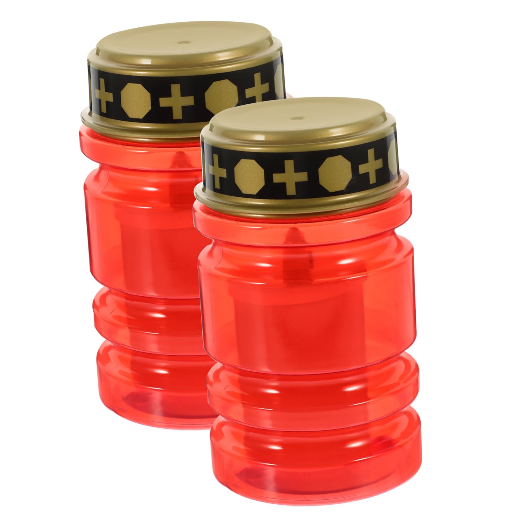 Velas LED para iglesia de plástico rojo con funcionamiento a pilas 8