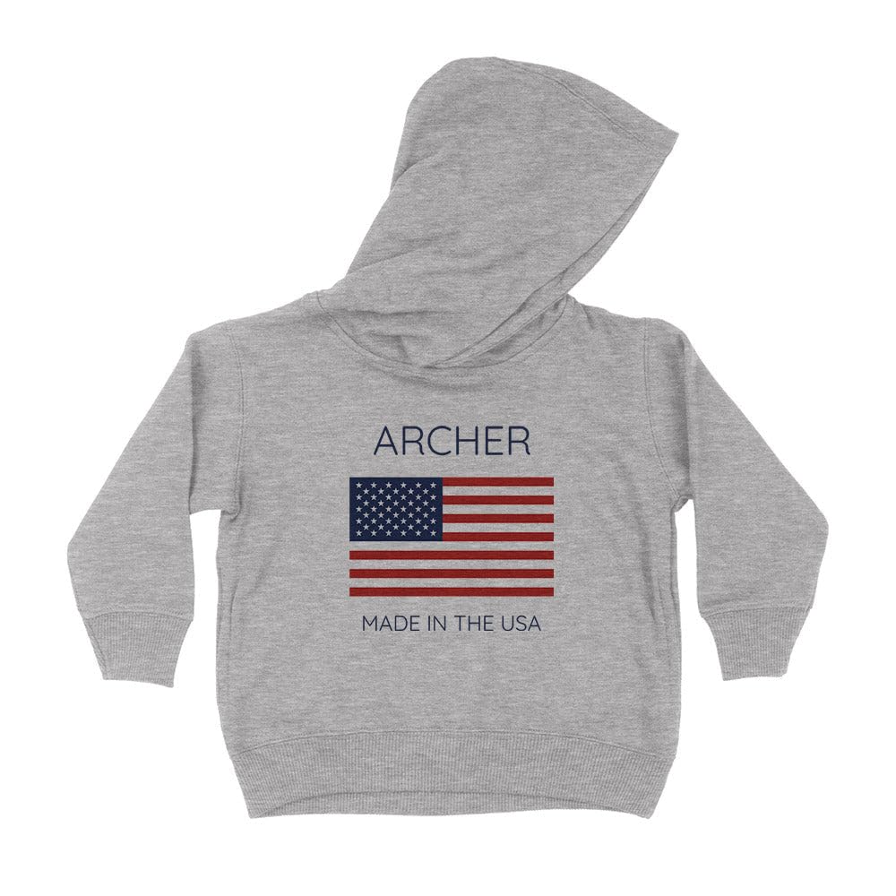 Archer Made in the USA Kids Hoodie Sweatshirt Toddler 5T Heather Grey