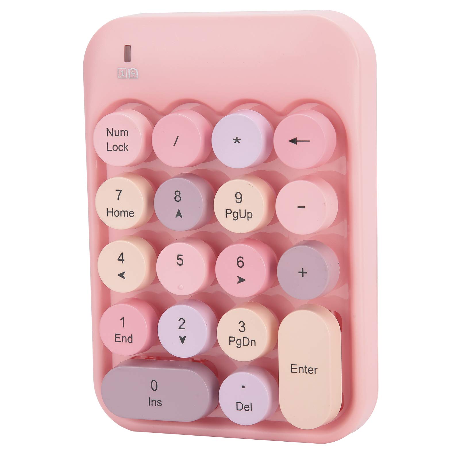 Accessoire PC Portable Pavé Numérique Sans Fil VBESTLIFE - Clavier Rétro 18 Touches Colorées Pour PC (Violet) Pavé Numérique 2.4G