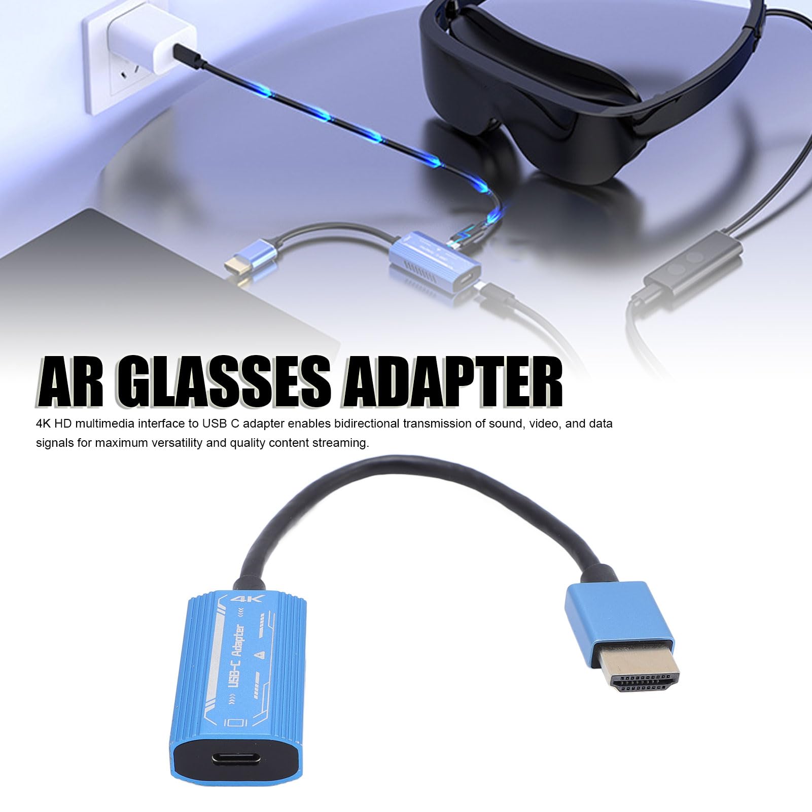 HDMI do Adaptera USB C, dla NReal, dla One, Okulary AR XR, Wtyczki i Zabawy, 4K 60Hz Ultra HD