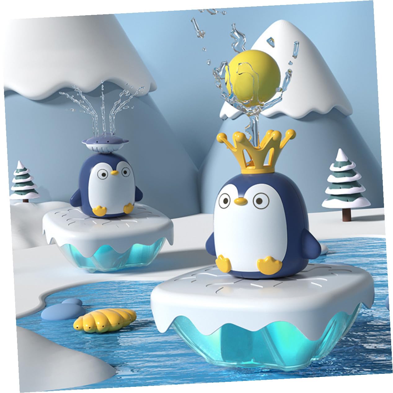 Hohopeti Juguete de Baño de Pingüino en Aerosol para Bebés, Tamaño Pequeño, Función de Rociador de Agua, Adecuado para Juego de Baño y Estimulación Sensorial en Niños Pequeños, 1 Unidad