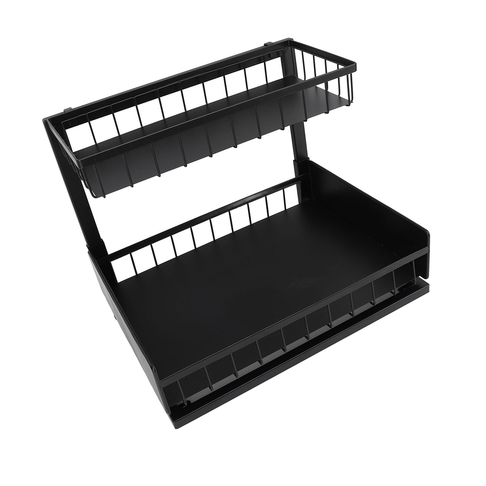 Organizzatore sotto il lavello Scaffale estraibile per armadietto Scaffale estraibile a doppio strato per Bagno Acciaio al carbonio Antiruggine 14,4x10,8x11,4 pollici Resi