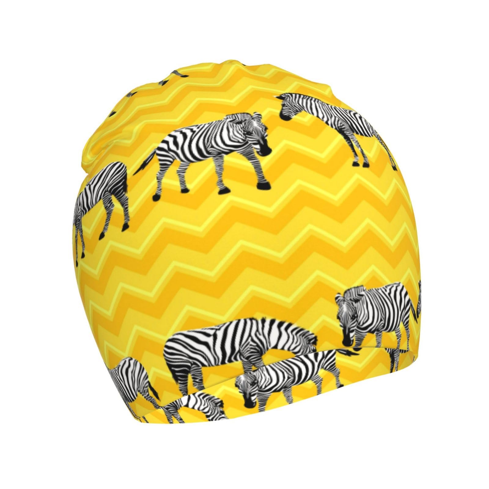 Cute Animal of Zebra Pattern Kids Beanie Hats Warm Knit Beanie Cap Skull Caps Gifts Decor for Boys Girls White