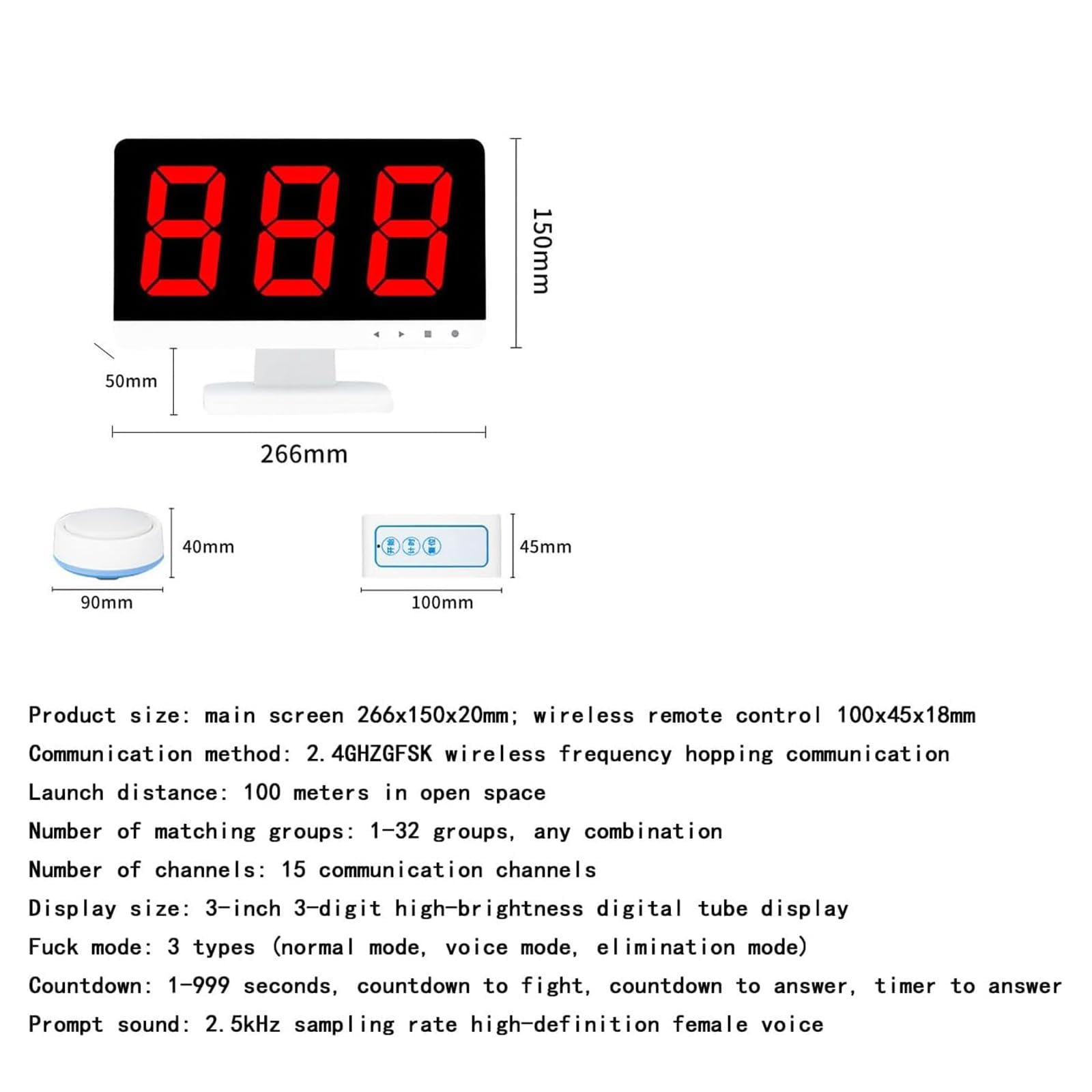 Quiz Game Buzzer System, gioco di risposta wireless con telecomando, include monitor e 10 cicalini per spettacoli di gioco, concorsi scolastici e quiz per feste