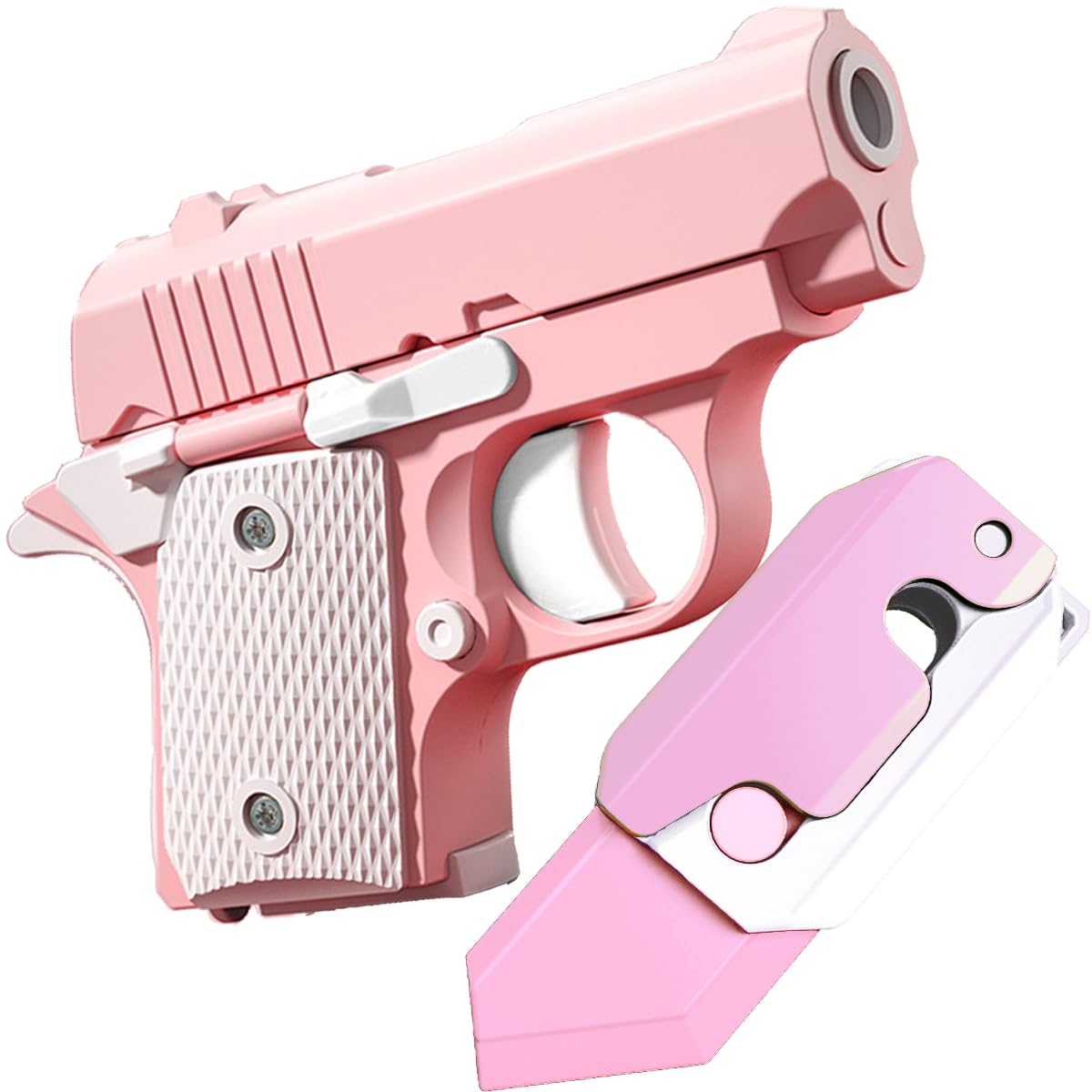 BLOOOK Fidget Gun Toy,Pistol Shaped Fidget Slider,Stress Anxiety Pressure Relieving Toy,Great for Adults & Children,Relaxing Toy,Stress Reliever,Office Desk Toys,Gift Idea for Boyfriend Him Man