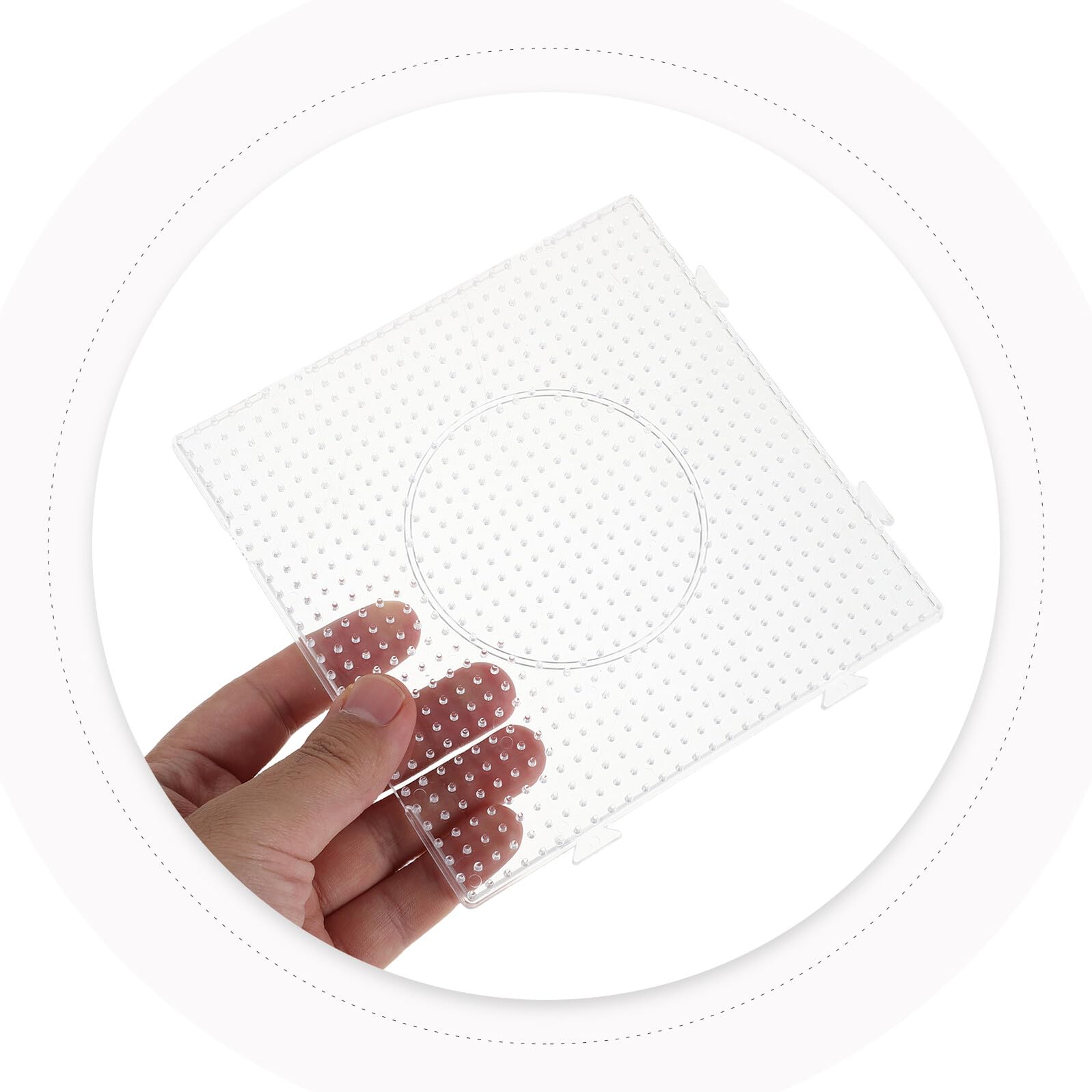 Toyvian Jeu de 10 Plaques à Perles à Repasser Transparentes Grand Format en Plastique 10 Feuilles de Perles 2 Pinces à Épiler Kit Modulable pour Loisirs Créatifs Éducatif et Bricolage