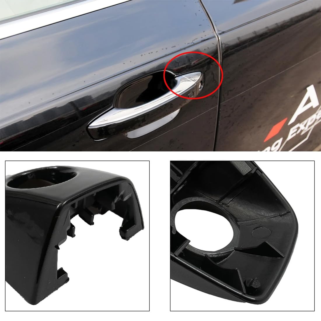 4H1837879B, Linksvoor Deurklink Sleutelgat Cover Antislijtage Duurzaam Exterieur Deurslot Cilinderkap Modieus voor Auto Vervanging voor A6 A7 A8 RS6 RS7