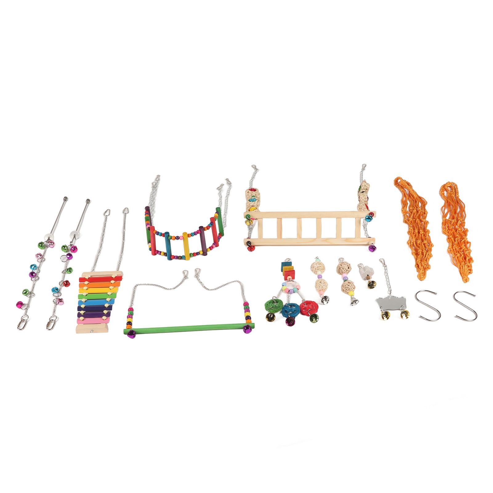Jeanoko Hühnerstall-Spielzeug, 12-teiliges Buntes Schaukelset Zum Spielen und Trainieren von Hühnern, Natürliche, Sichere Materialien