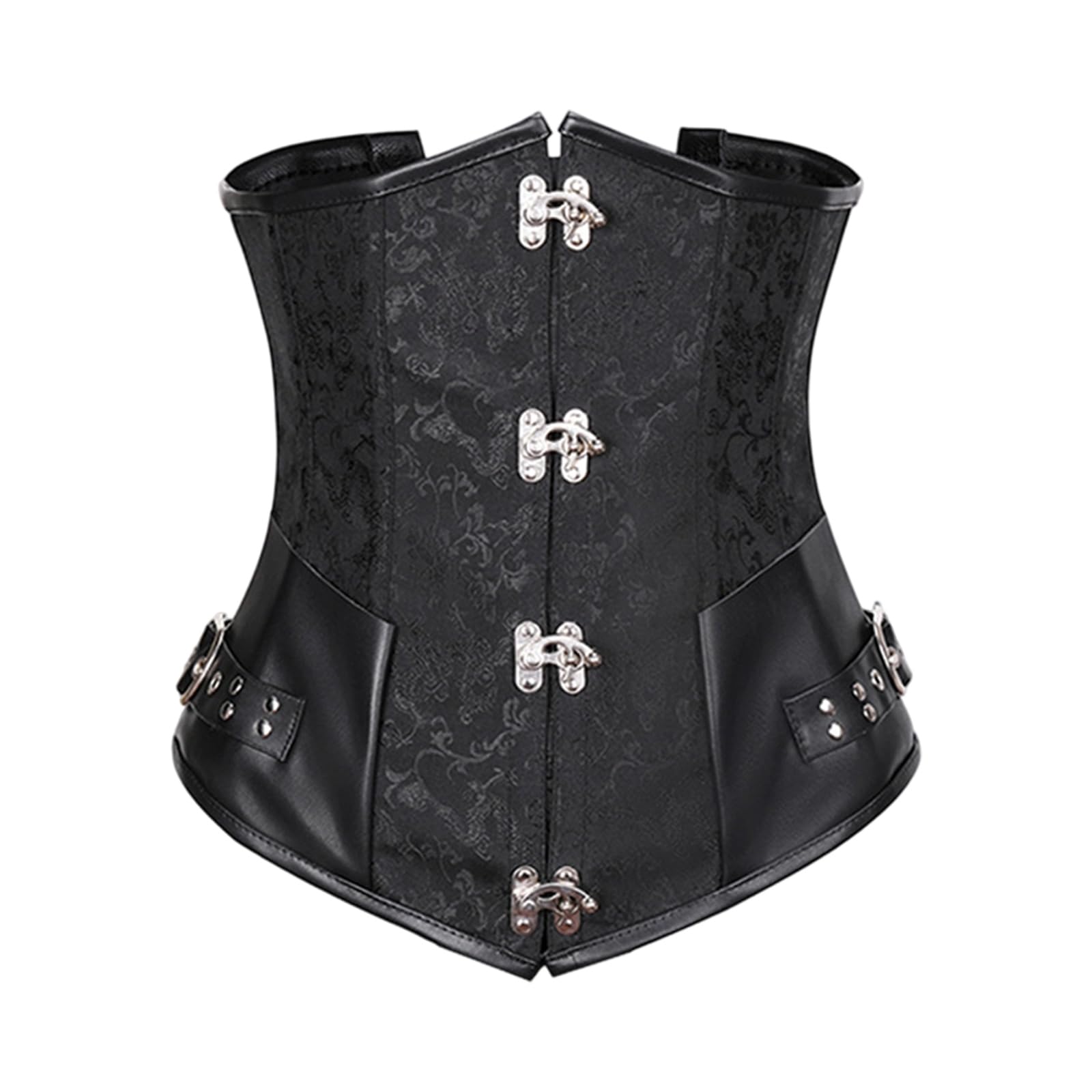 MICFENY Floral Waist Cincher Corset Adjustable Boned Structure Victorian Lingerie Costume Accessory