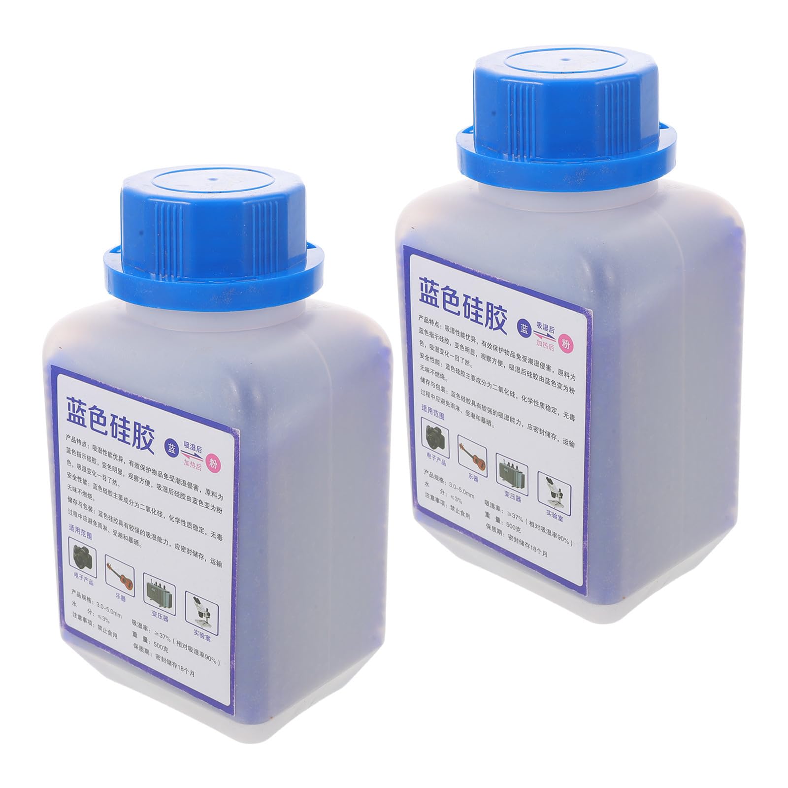 Desecante de Sílice Indicador de Color, 500g, Azul a Rosa, para Filamento de Impresora 3d y Dispositivos Electrónicos Sensibles, Almacenamiento y Transporte