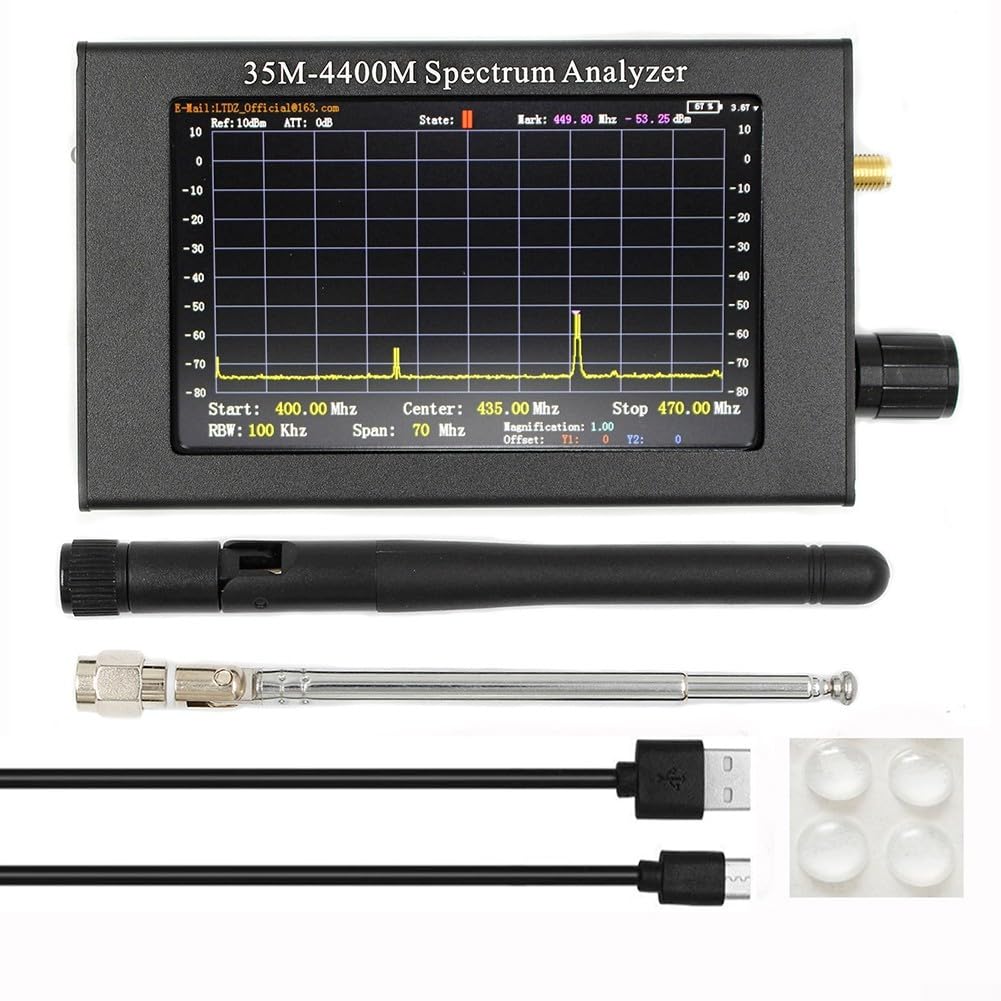 Handgehaltener Spektrumanalysator 35M-4400MHz Mit 4.3 Zoll TFT LCD Farbdisplay Und Aluminiumgehäuse