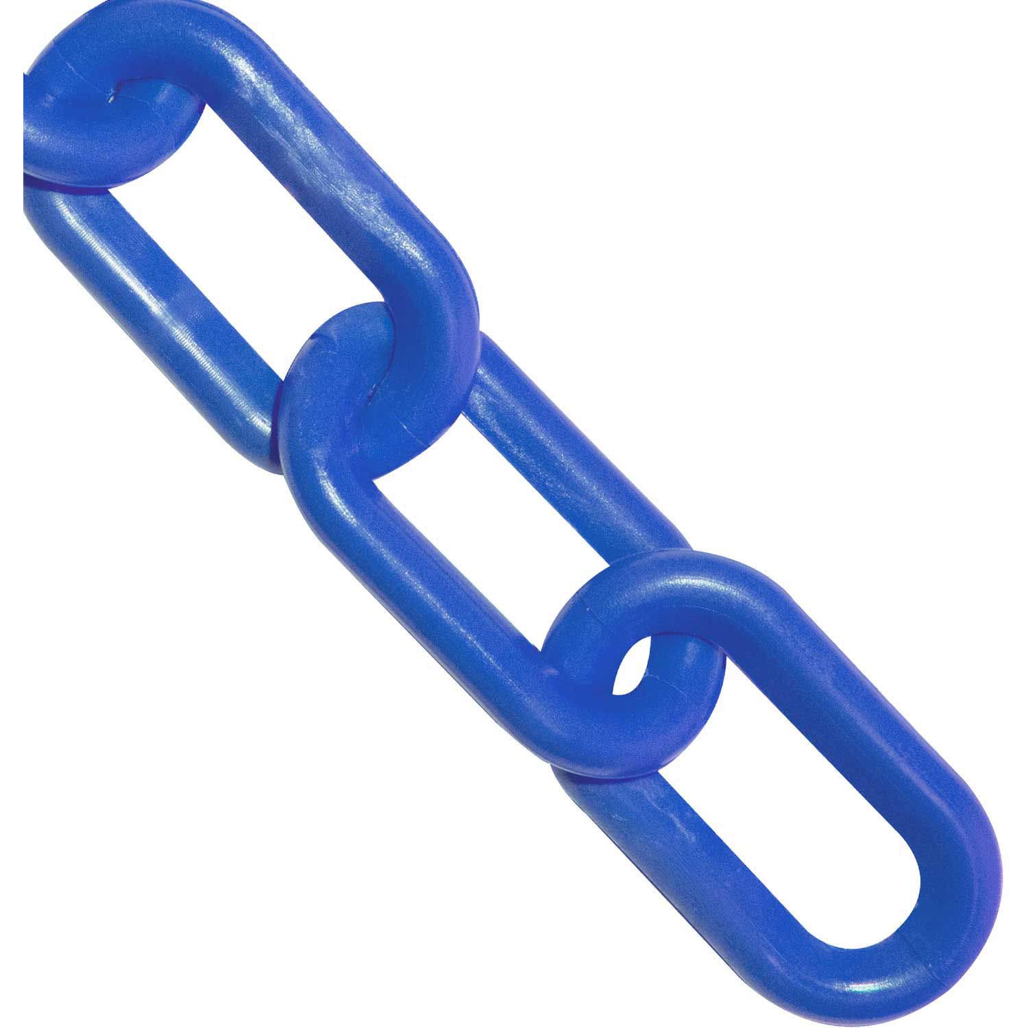 Sr. Cadena de plástico Enlace Cadena de barrera, Inhibidores de polietileno de alta densidad con UV, 2 "x 25", 2" Link, azul, 1