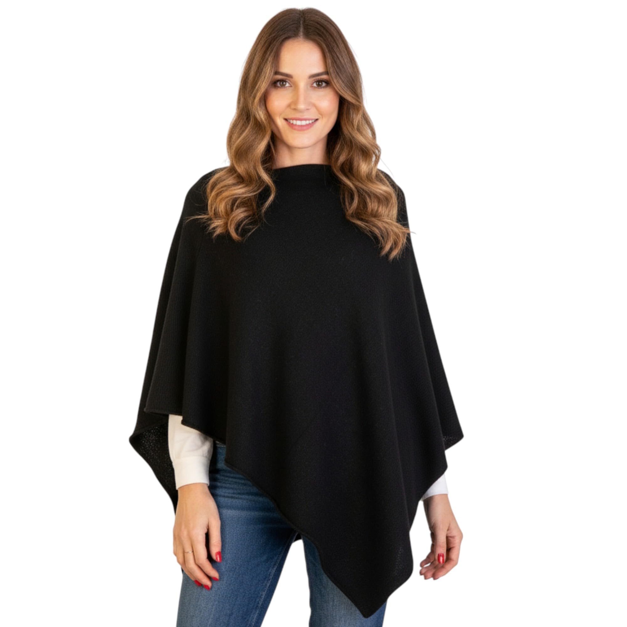 Poncho Misto Cashmere Donna Made in Italy