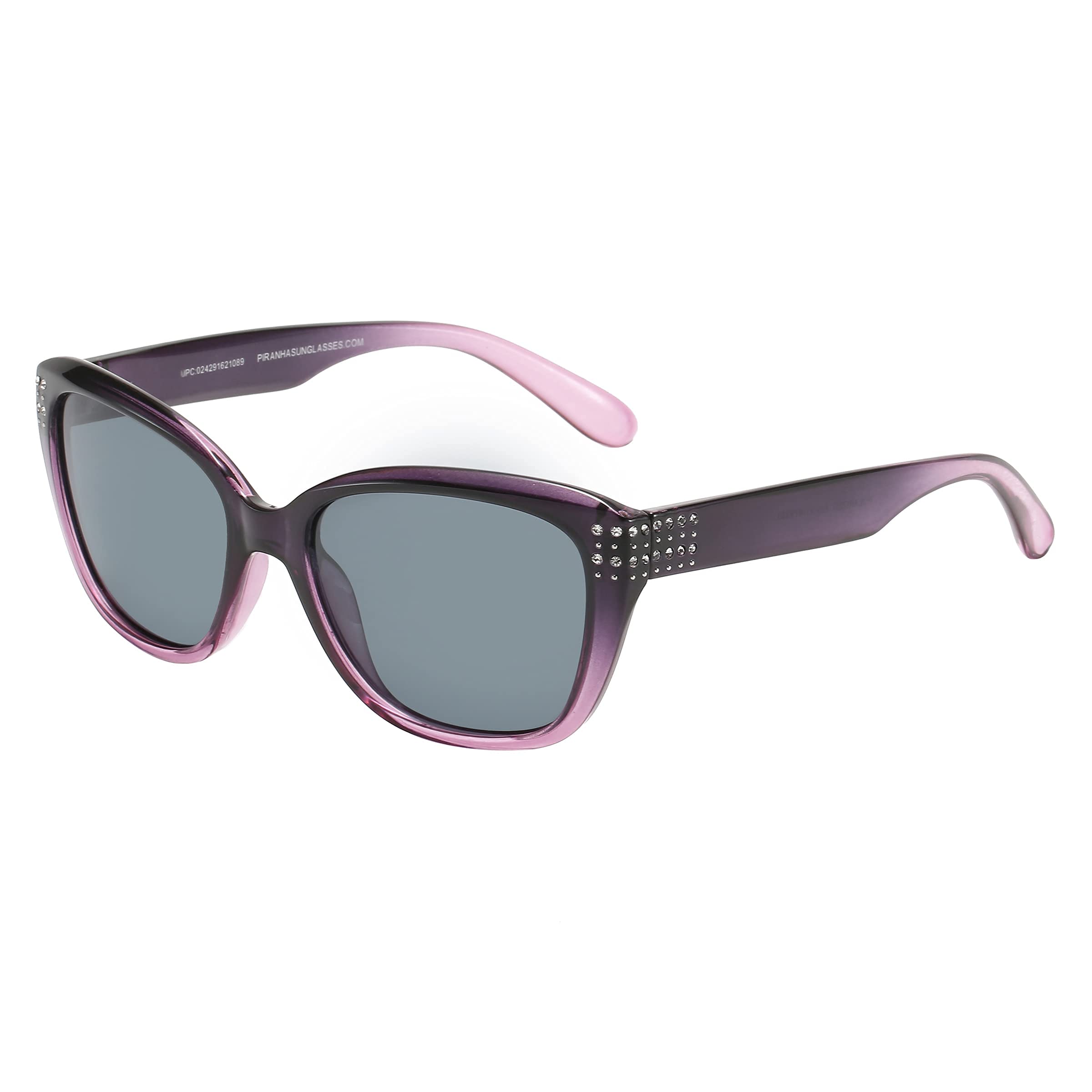 Piranha Quinn Women's Polarized Sunglasses with Gradient Purple Frames and Smoke Lens