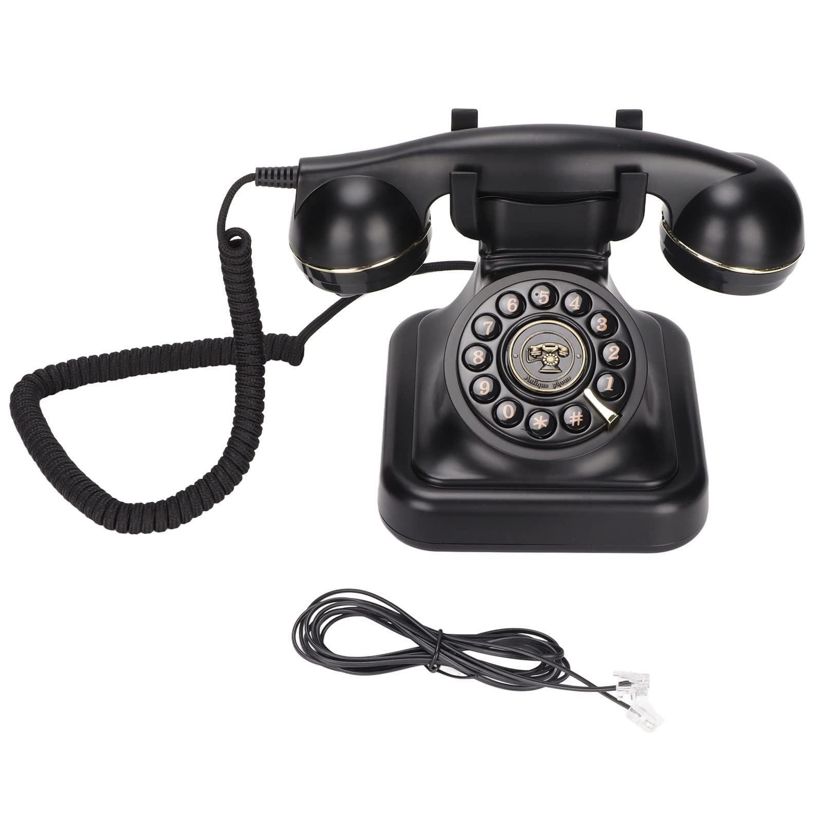 Retro Telefon mit Wählscheibe, Vintage Festnetztelefon Klassisches Schnurgebundenes Altmodisches Europäisches Tischtelefon für Büro Café Bar Schlafzimmer Dekoration