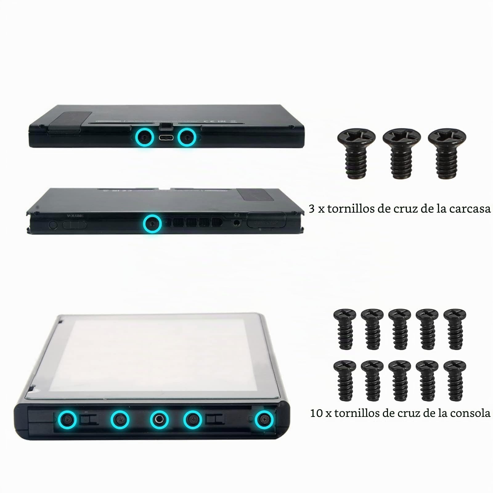 EEEKit Tornillos de Repuesto para Nintendo Switch, Kit de Reemplazo de Tornillos para Consola NS y JoyCon, Tornillo Cruzados de Reparación para Switch