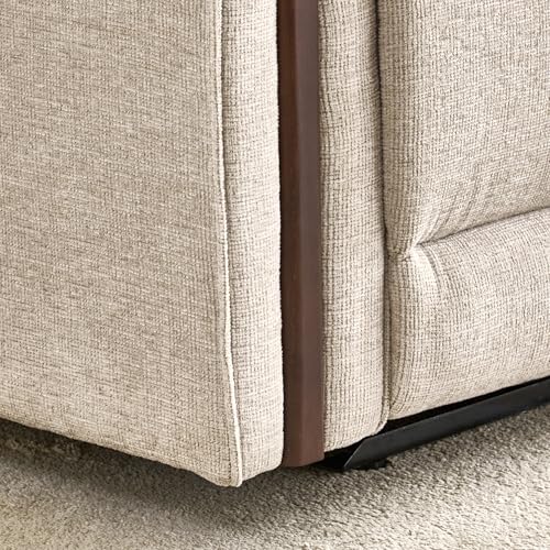 Image of Home Centre | Malinda Fabric 3 Seater Electric Recliners | Recliner Sofa for Living Room | Pine Wood | Beige | 1 Year Warranty