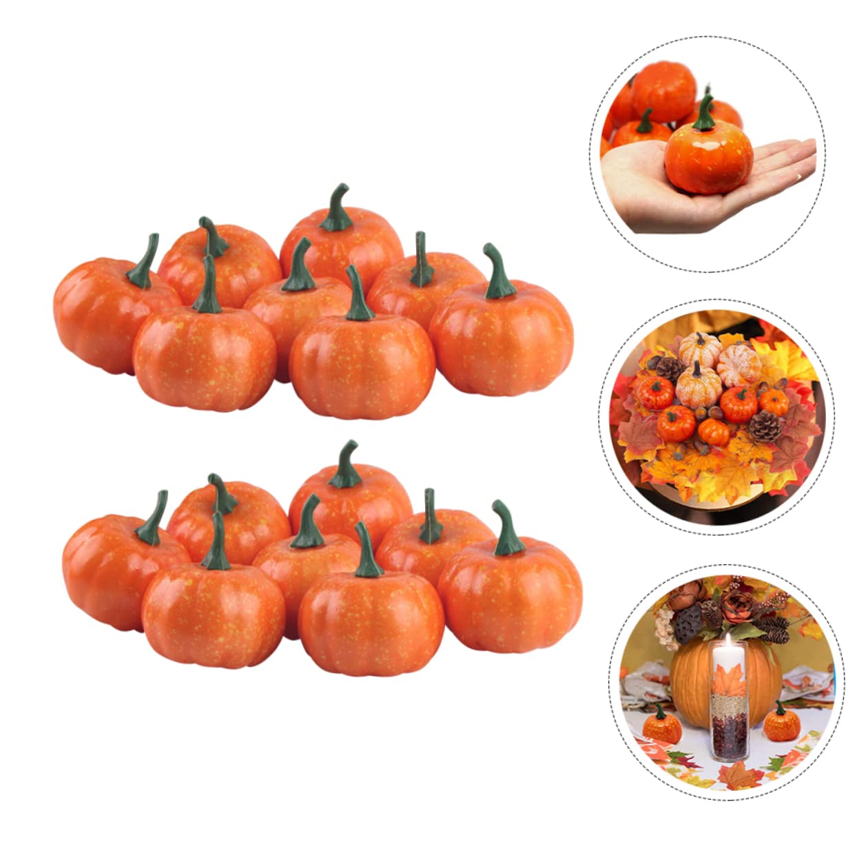 Cabilock 80 Stück Simulationsschaum Kürbis Thanksgiving Dekorationen Herbstkürbis Künstliche Kürbisornamente Künstliche Halloween Kürbisse Herbsterntekürbisse Lebensechte