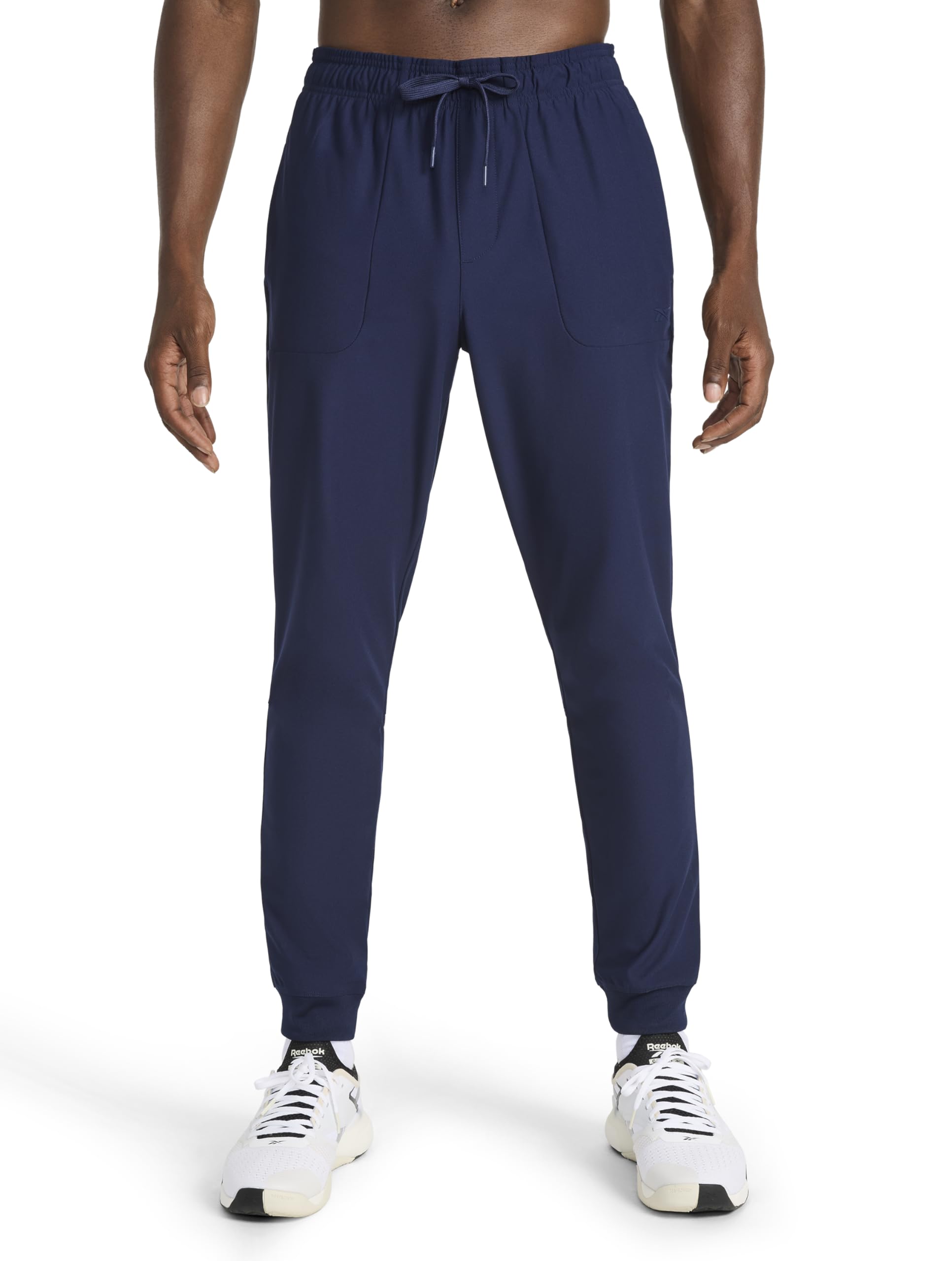 Reebok Apparel Men's Striker Pant, Standard Fit, 30” Inseam, Lightweight Poly Fabric, Vector Navy, Large