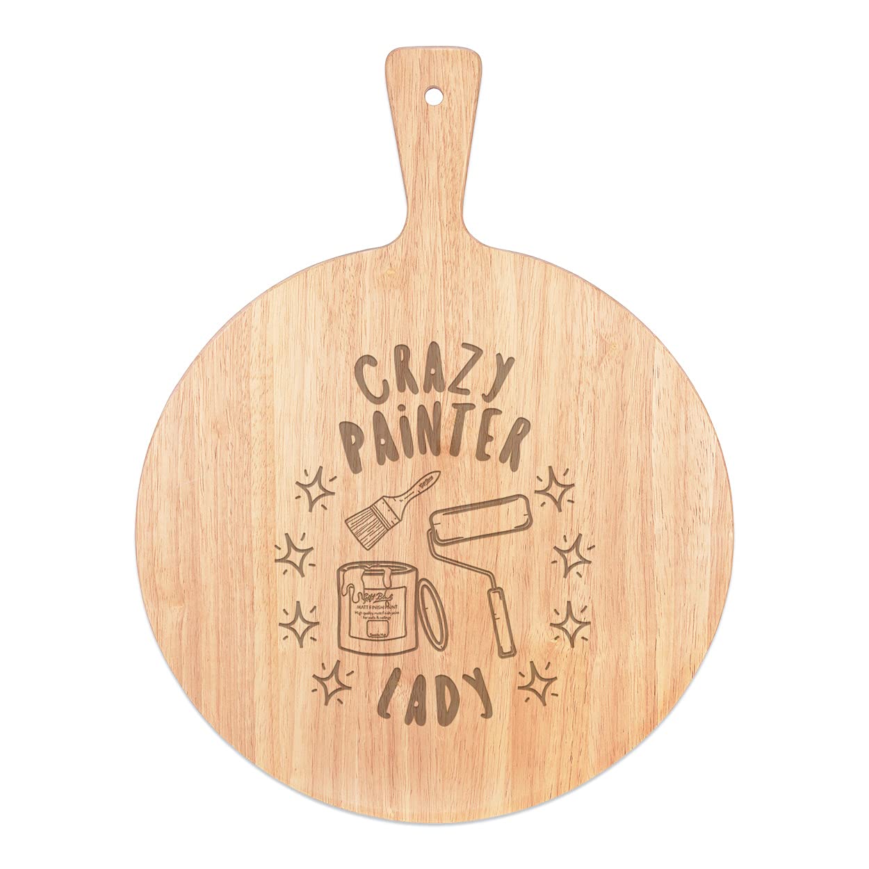 Plateau de service rond en bois de 45x34cm pour pizza et rame