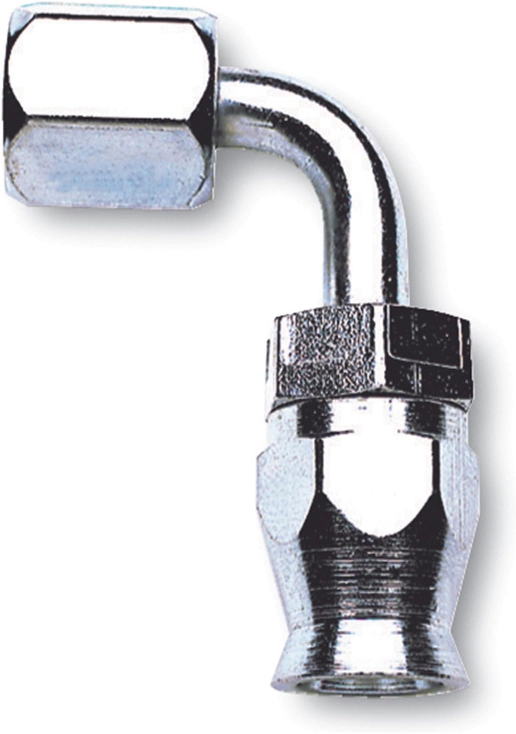 Russell 620441 Fitting, Hose End, PowerFlex, 90 Degree, 3 AN Hose to 3 AN Female, Steel, Nickel Anodized, Each