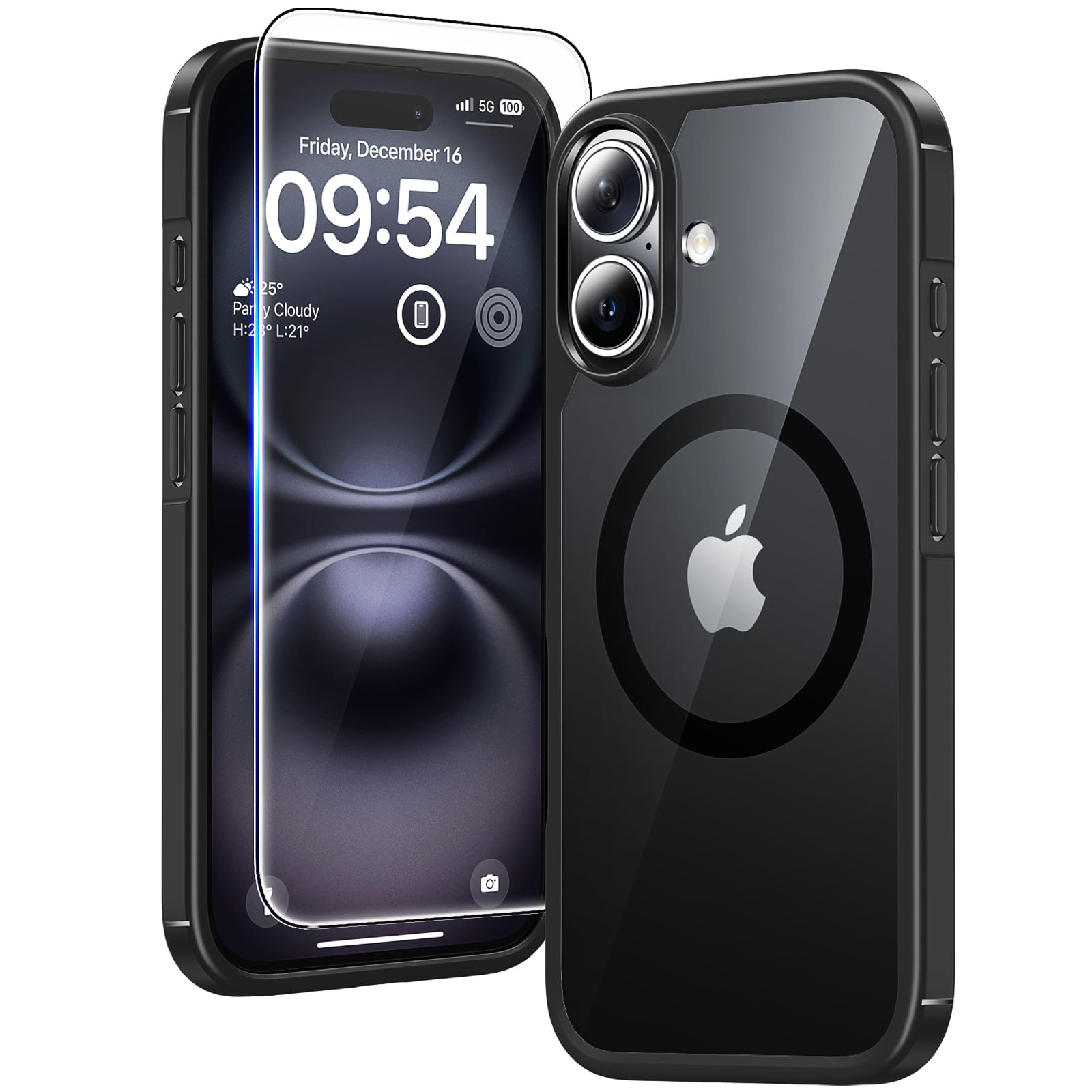 TAURI Funda para iPhone 13/iPhone 14, Compatible con MagSafe [No amarillea] con Vidrio Templado, Carcasa Nueva para iPhone 13/iPhone 14,Funda Ultra Fina antichoque - Transparente — view 110