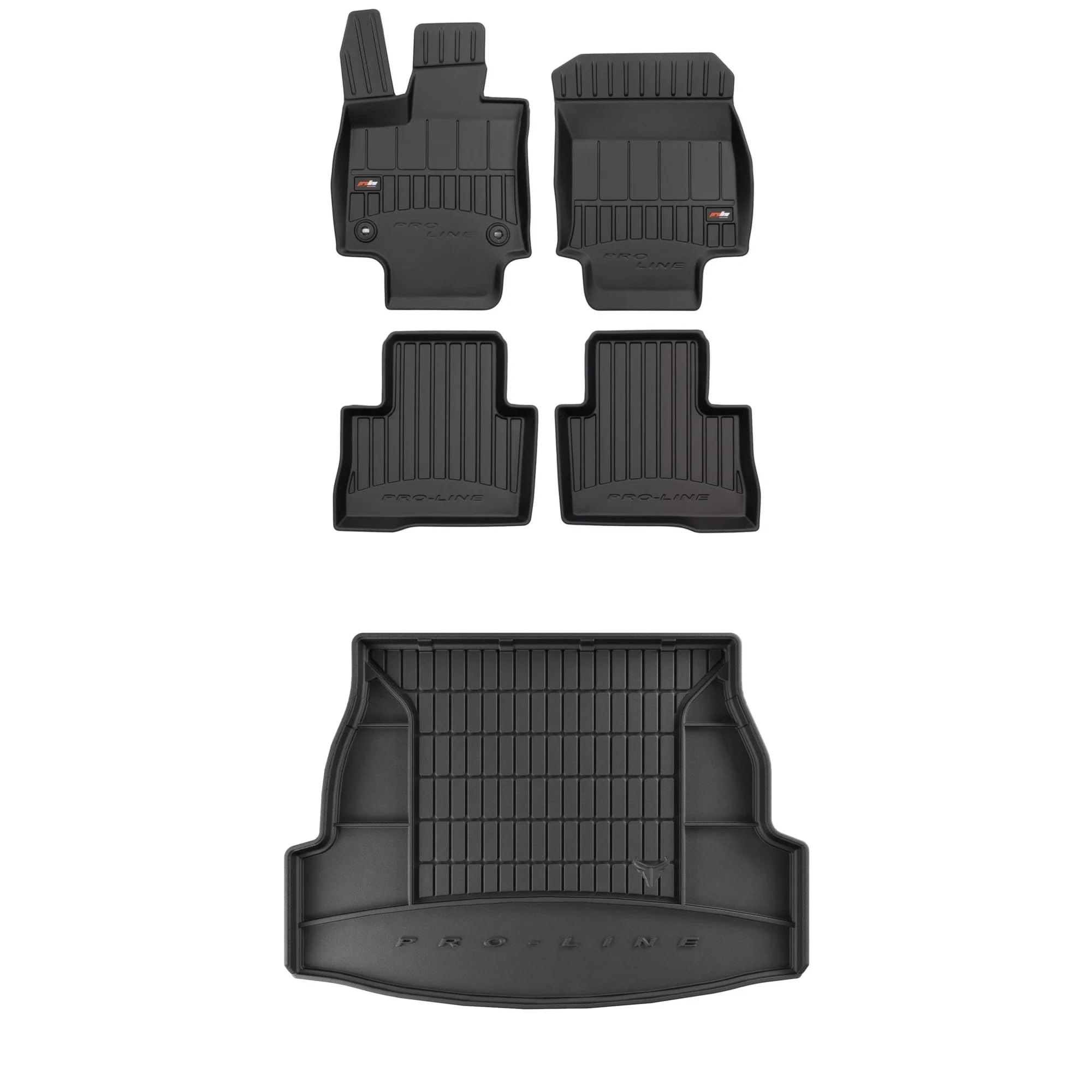 SMK Set de Alfombrillas de Goma y Alfombrillas de Maletero para Toyota RAV4 V Desde 2019 Mejora la Comodidad de Tus Viajes con la Alfombrilla Antideslizante para Coche 3D- Alfombrillas para Todo Tipo