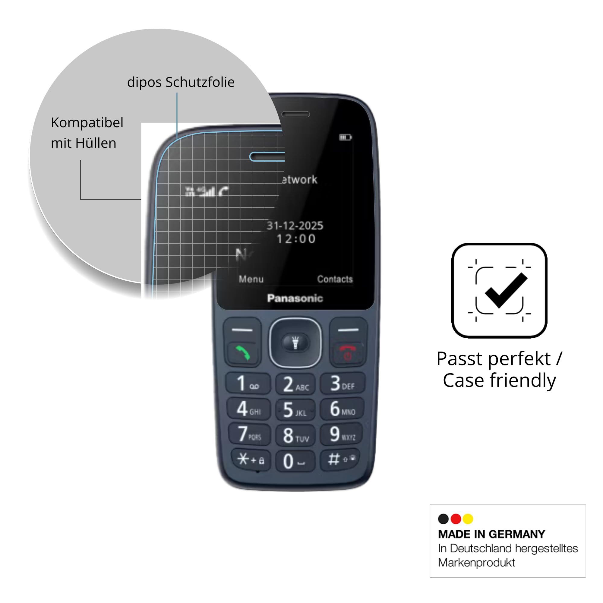 dipos I 4x Pellicola Protettiva compatibile con Panasonic KX-TF400 Pellicola di Protezione cristallo