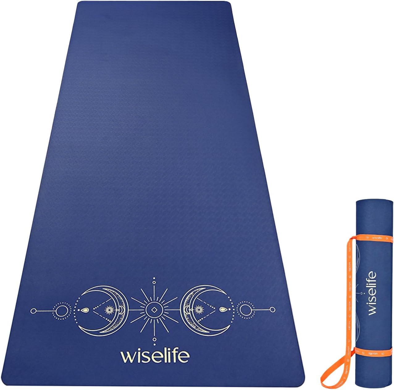 WiseLife Grande XL 6 MM TPE Yoga Mat for Men and Women | Extra Thick, Long and Wide Premium Exercise Mat with Yoga Strap | Anti-Slip and for Yoga, Pilates, Home Workout and Gym use