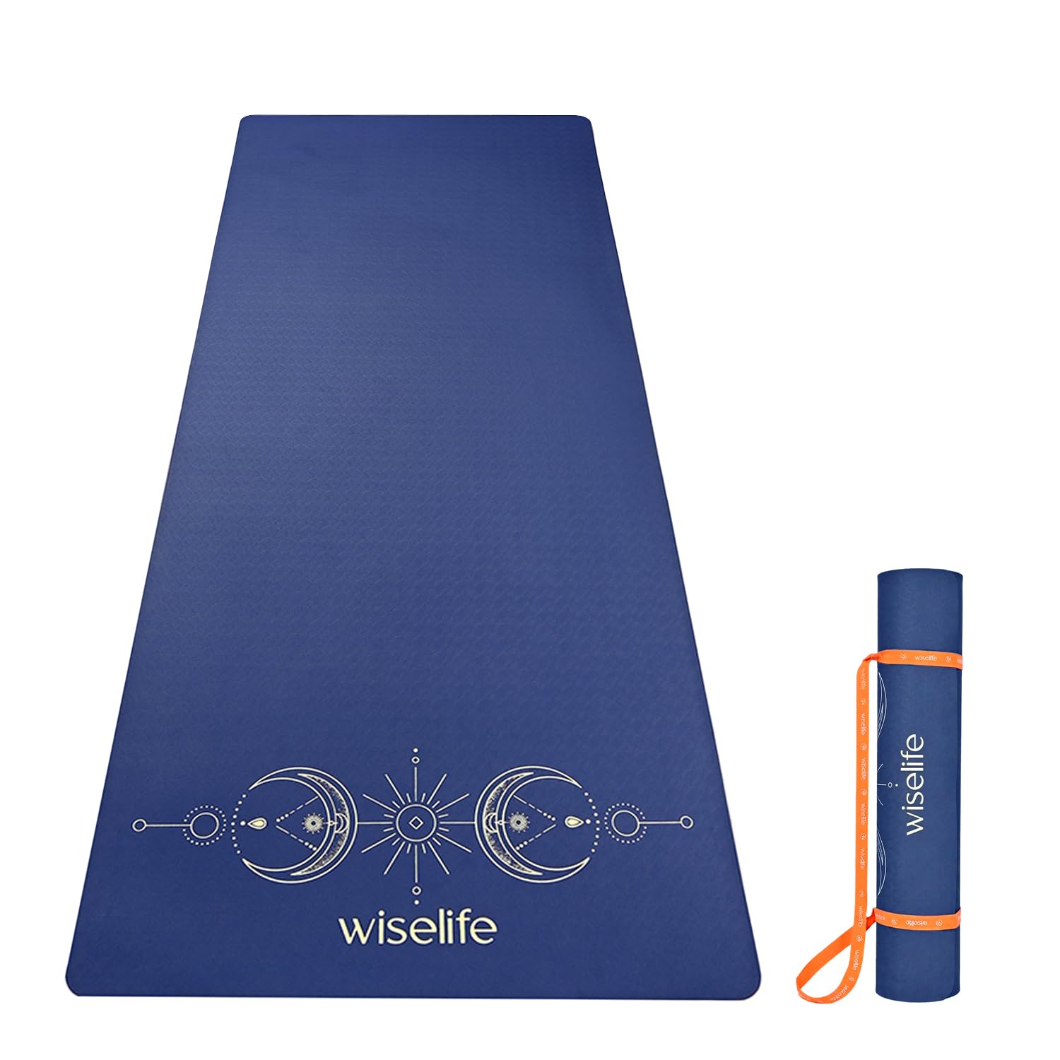 WiseLife Grande XL 6 MM TPE Yoga Mat for Men & Women | Extra Thick, Long & Wide Premium Exercise Mat with Yoga Strap | Anti-Slip & Anti-Tear Ideal for Yoga, Pilates, Home Workouts & Gym Use (Blue)-image-7