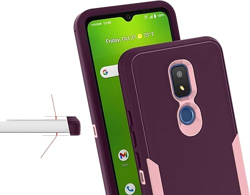 Miniatura 3 de Asuwish Funda protectora para Cricket Icon 3/Splendor/AT&T Motivate 2 con protector de pantalla de vidrio templado y delgada y resistente híbrida