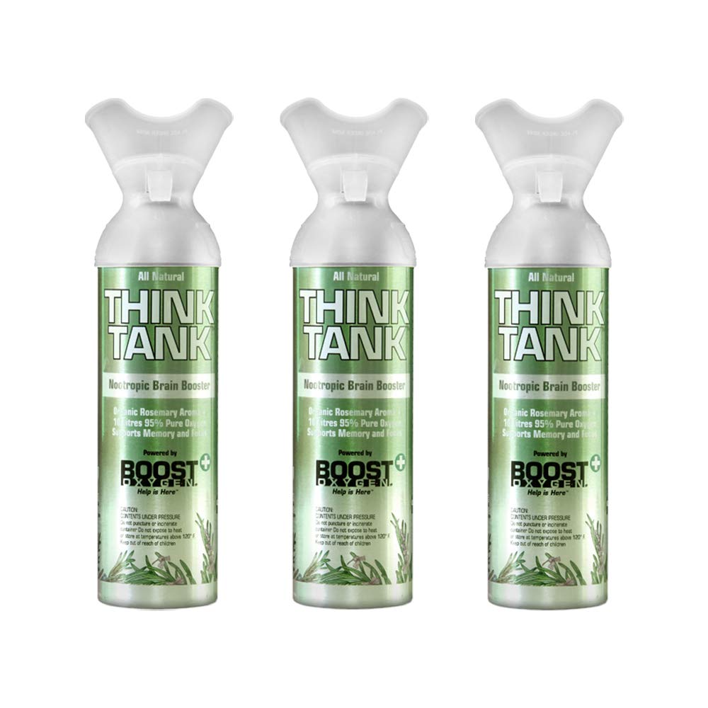 Boost OxygenLarge Focus Rosemary Aroma 10L Canister | Respiratory Support for Aerobic Recovery, Altitude, Performance & Health (3 Pack)