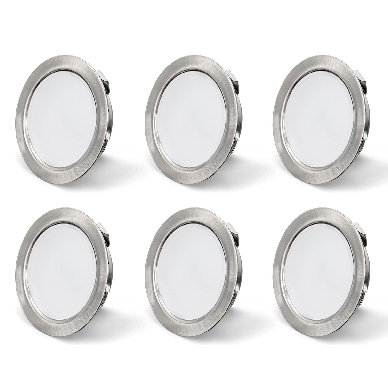 KYOTECH 6x G4 led - Foco para muebles 230V Downlight LED Panel Extraplano Redondo diámetro exterior 65 mm, diámetro de montaje 54-56 mm, 20 mm de grosor
