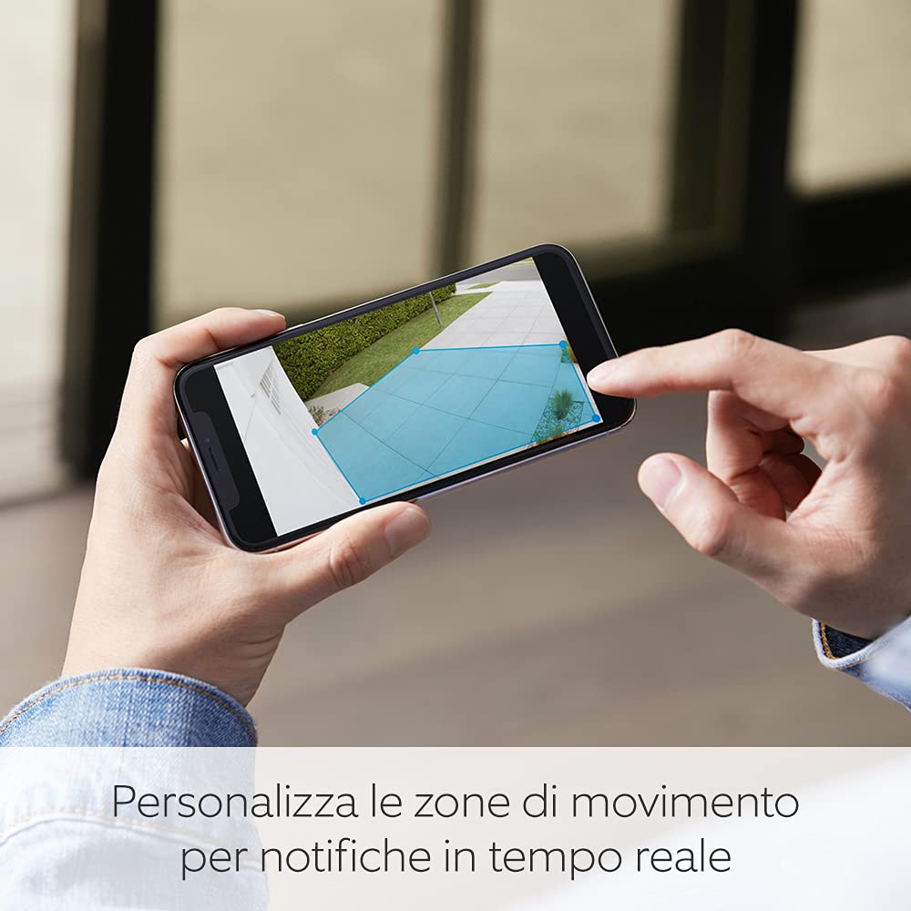 Ring videocamera Plus con proiettori cablata (Floodlight Cam Wired Plus) | Telecamera di sorveglianza wifi per esterno con HD video, audio bidirezionale e sirena | Ring Home: 30 gg. prova gratuita