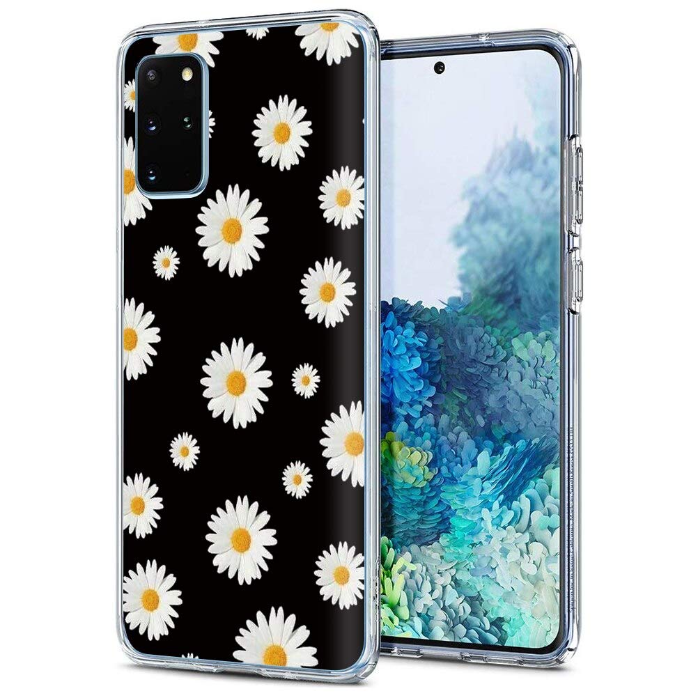 KAPUCTWCase for Samsung Galaxy S20, Clear Slim Silicone Phone Case Cover with Pattern Design for Girls, Thin Shockproof Gel TPU Back Bumper for Samsung Galaxy S20 [6.2"], Daisy Flower