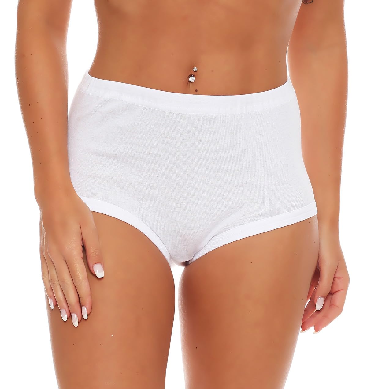 Cocain underwear 4 | 8 | 16 | 24 Damen Slip weiß 100% Baumwolle ohne Seitennaht Kochfest trocknergeeignet