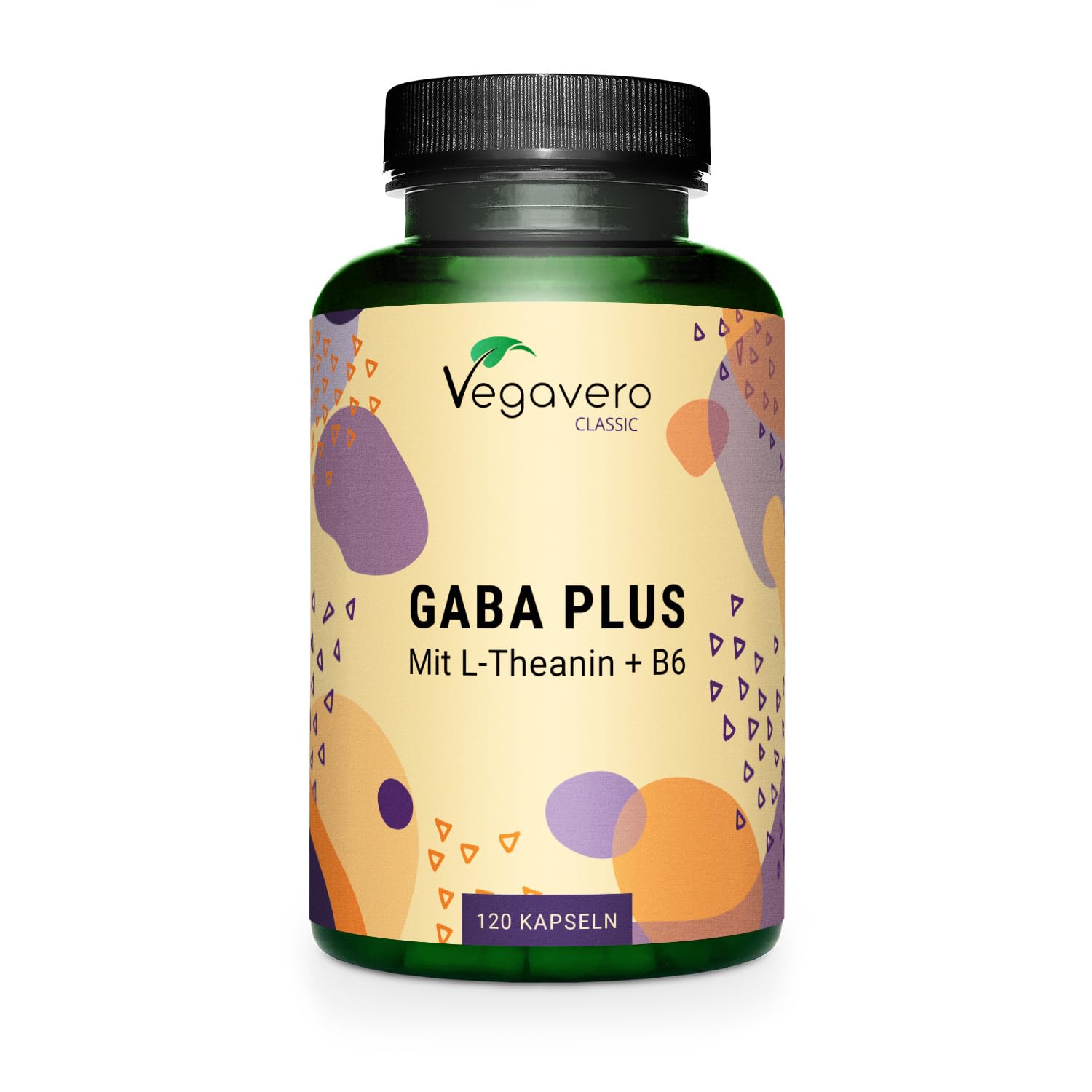 Gaba Vegavero® Hochdosiert 1.000 mg Gamma Aminobuttersäure pro Portion Mit L-Theanin & Vitamin B6 120 vegane Kapseln Ohn