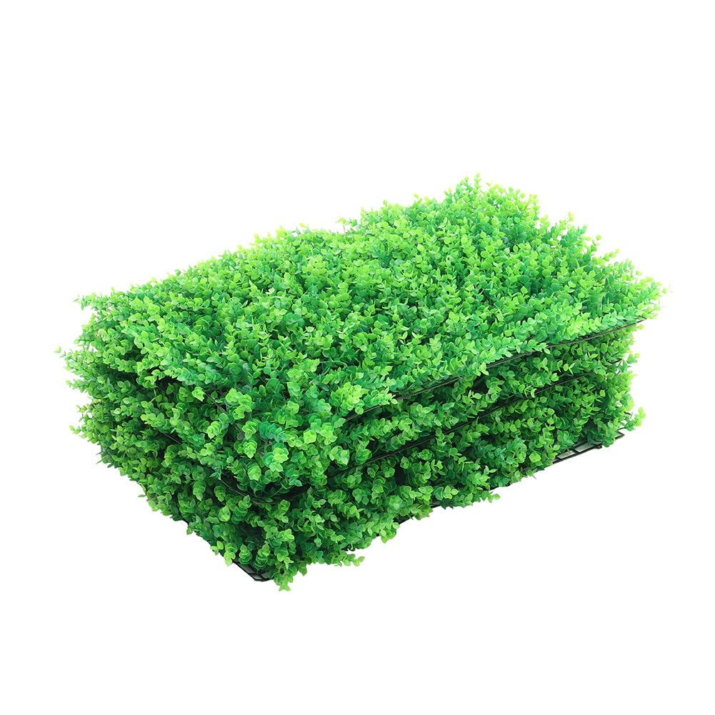 18 PCS Artificial Leaves Hedge Panels Hedge Wall Panels Artificial Grass Backdrop Wall 40 X 60cm 4cm Green Grass Wall for Decor Privacy Fence Indoor Outdoor Garden (Eucalyptus Light Green