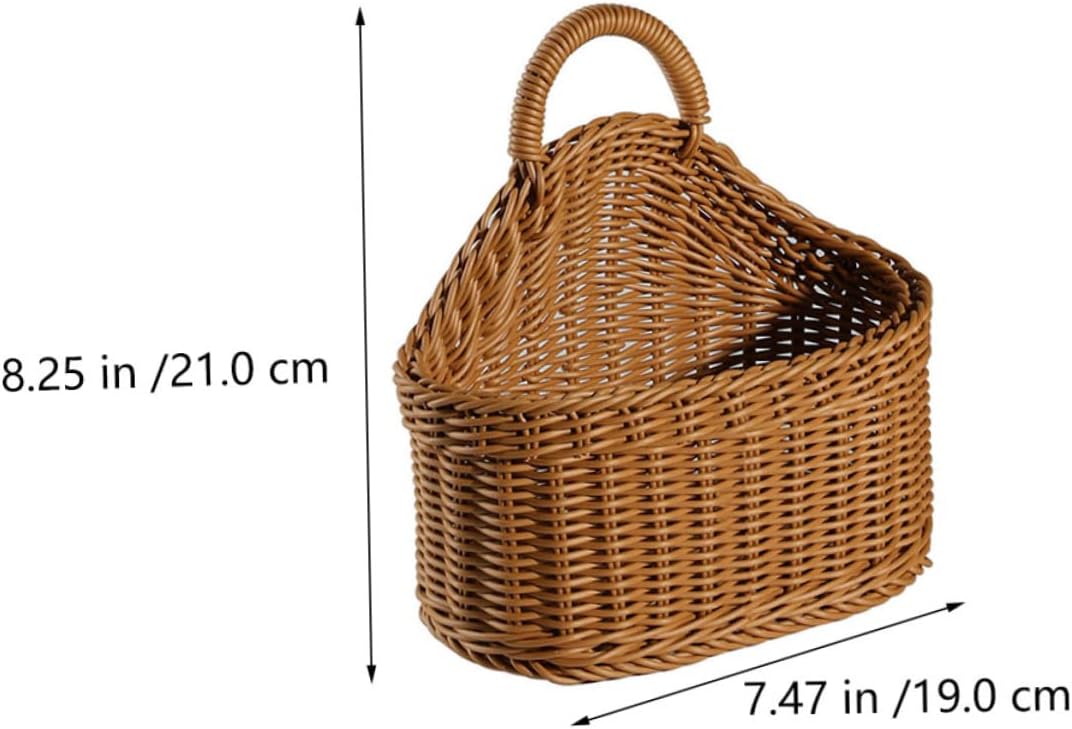 Amosfun 3pcs Woven Storage Basket for Kitchen Cutlery and Spoons Handmade Knitted Organizer for Home Decor Simple Design for Tidy Spaces for Wall Hanging
