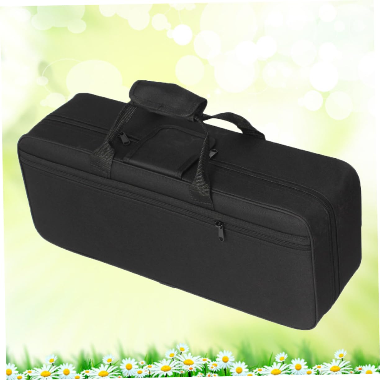 Zaino per Tromba Oxford Nero Resistente All'acqua con Doppia Tracolla Regolabile e Due Scomparti con Zip per Musicisti