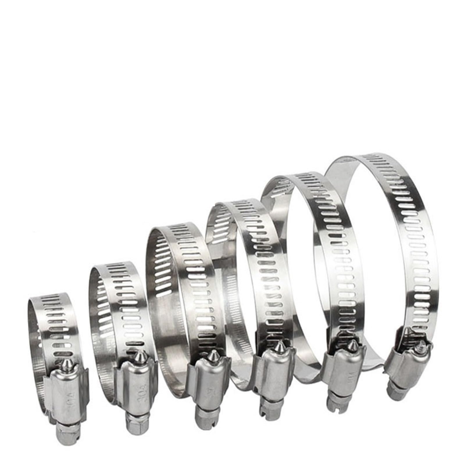 Pipe clamp 304 Stainless Steel Adjustable Drive Hose Clamp Hoop Pipe Tube Clip for Fuel Line Worm Washing Machine Pipes(59-82mm(2Pcs))