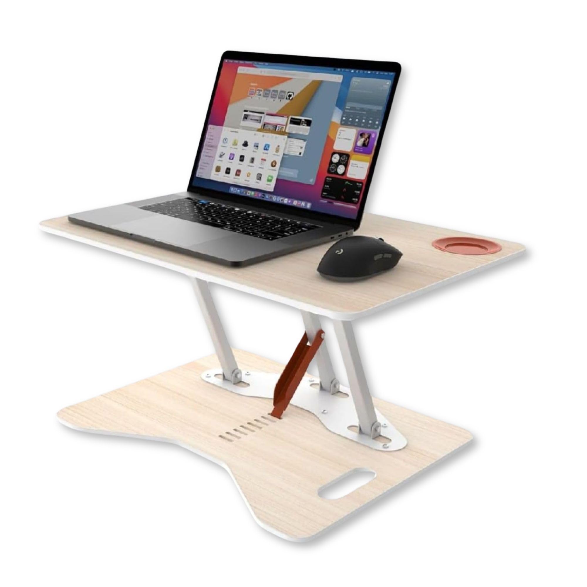 Opus Indigo Mudra Tablet Grand Laptop Table with Cup Holder for Work from Home Foldable and Portable with Adjustable Height Sit and Stand Desk Converter Engineered Wood Table Top - Pine Color (B0CJCCGVZR) Amazon Price History, Amazon Price Tracker