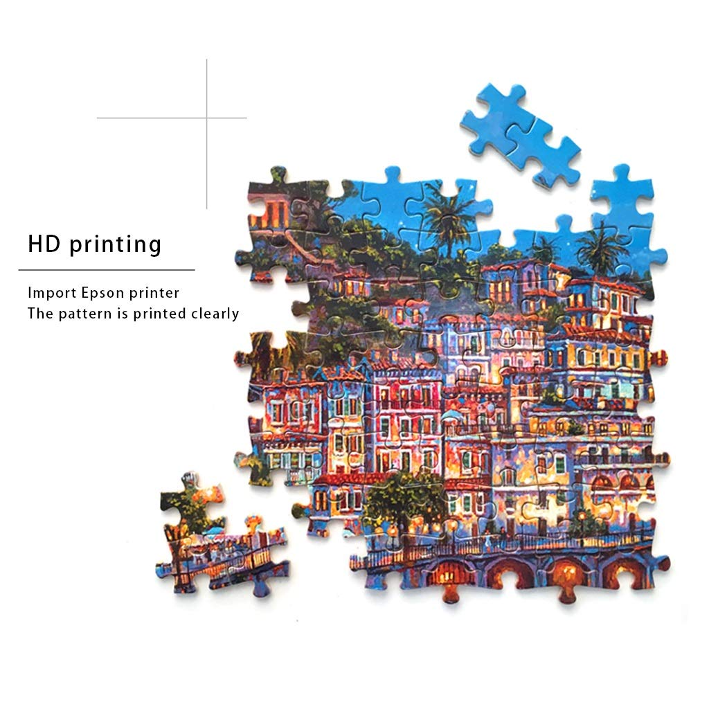 JSY Drewniane puzzle 1000 sztuk obraz olejny ogród dorośli dzieci łamigłówka dekompresyjna 500 zabawka prezent 3 prezenty 'Give Away 3-D łamigłówki (kolor: E, rozmiar: 53 * 38 cm)
