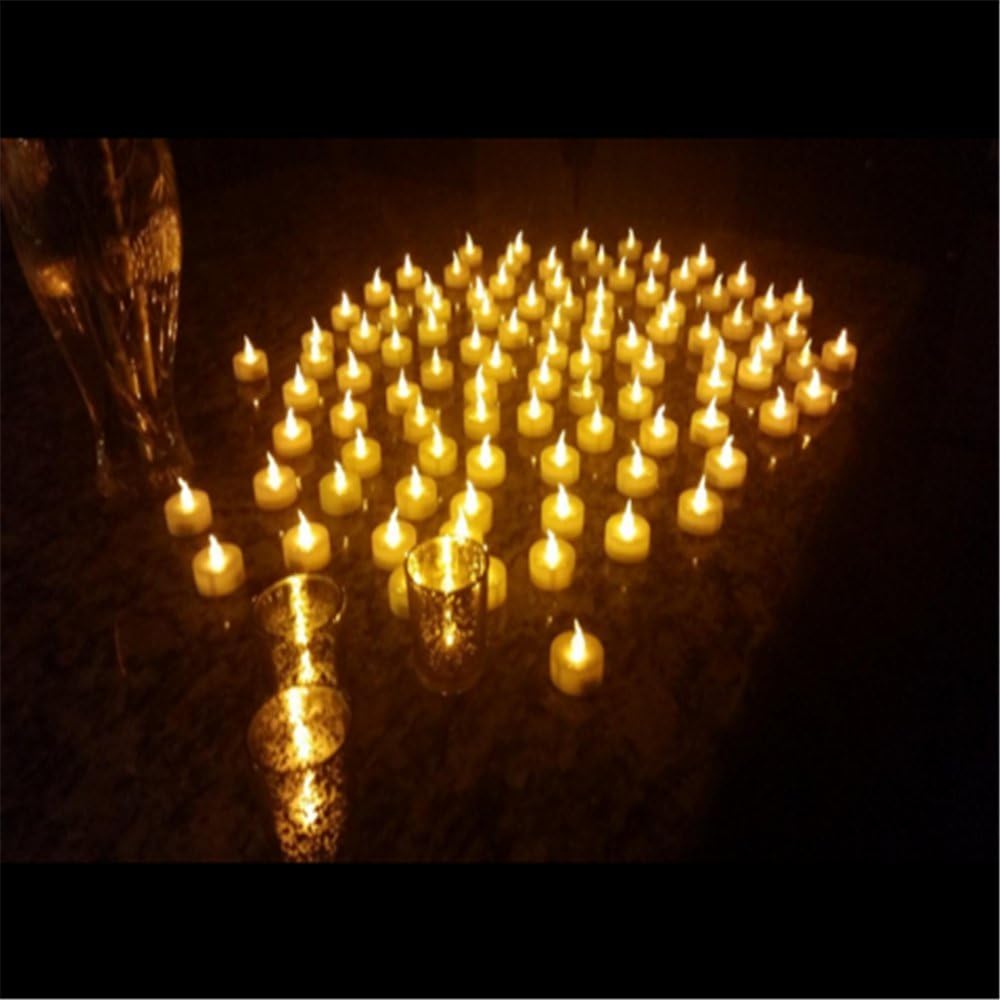 AGPTEK Timer Function, Pack of 24 Flameless LED Candles, Includes CR2032 and Battery Replaceable, Warm Yellow, Pack of 24 Flickering Warm White - Image 2
