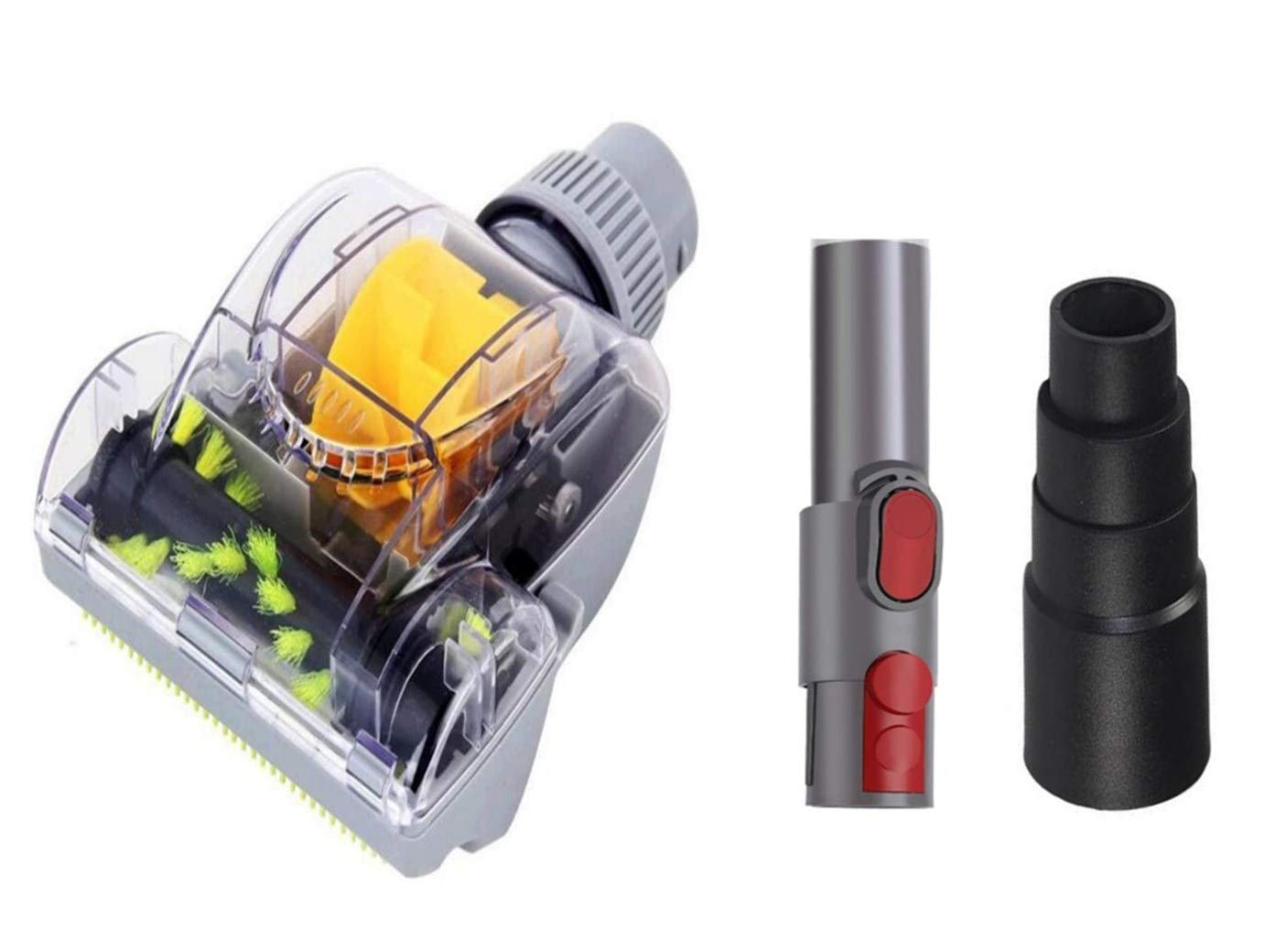 VACEXT Pet Hair Remover Vacuum Attachment Cleaning Tool for Couch Cushions, Upholstery, Carpeted Stairs and Car Carpet - Air Driven Turbo Brush Compatible with Dyson, Shark Kenmore Miele 1 3/8''