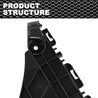 Vista 5 de Soportes de parachoques delantero negro para el lado del conductor y el pasajero, compatible con Toyota Tundra 2014 2015 2016 2017 2018 2019 2020