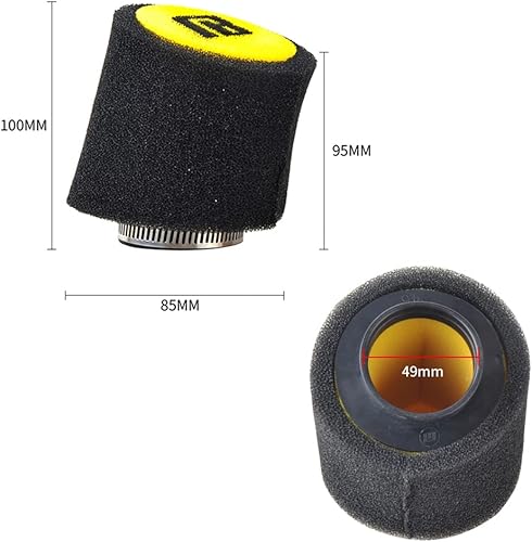 Miniatura 9 de NIBBI Filtro de aire de espuma, repuesto universal de 1.772 in, filtro de aire de alto rendimiento, limpiador de admisión para Go Kart, ciclomotor,